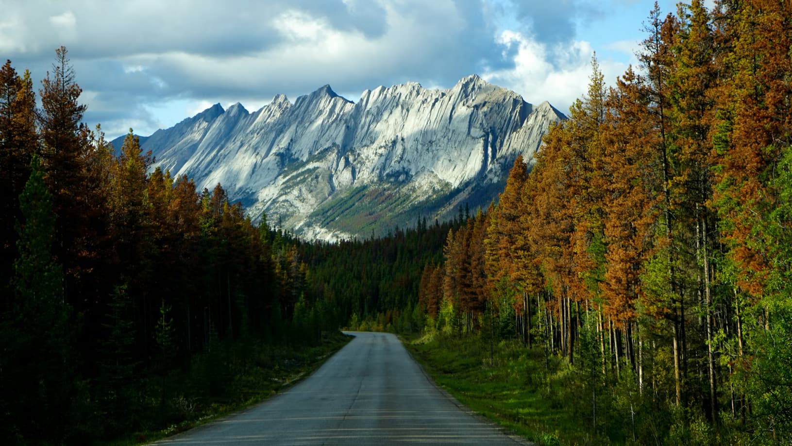 Jacques Lake surrounded by mountains in Jasper National Park